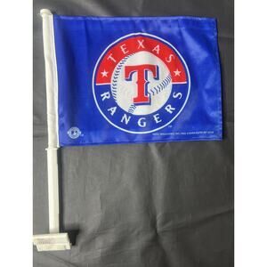 MLB Texas Rangers 11" X 14" Window Mount‎ 2-Sided Car Flag Baseball Fan Sports